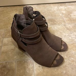 Open toe booties